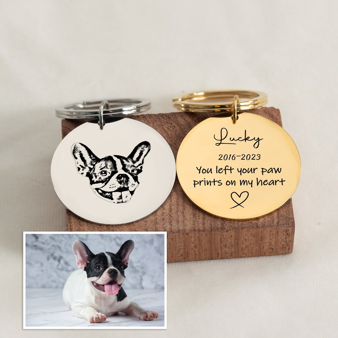 Dog Memorial Keychains, Personalized Metal Keychains, Pet Memorial Key