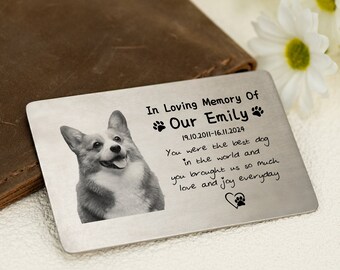 Personalized Photo Wallet Purse Card, Memorial Keepsake, Unique Sympathy Gift, Pet Loss Gifts, Custom Portrait From Photo, Dog Memorial Gift