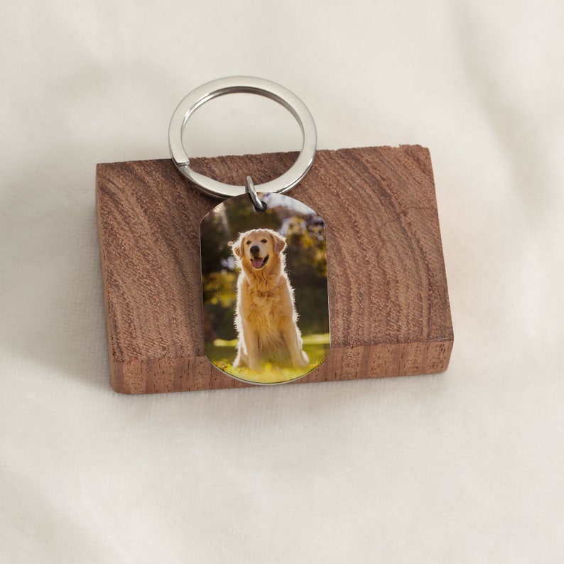 Pet Memorial Keychains, Pet Remembrance Gift, Personalized Metal Keychains, Dog Loss Gift, Custom Portrait From Photo, Pet Mom, Animal Lover image 5