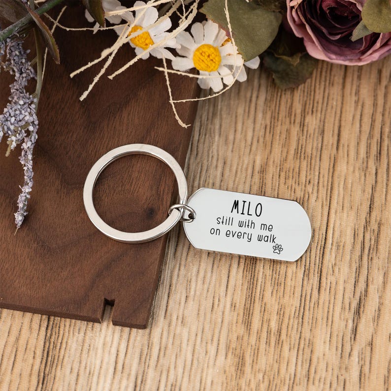 Dog Memorial Gift, Dog Name Keyring, Custom Name, in Memory of Dog, Pet