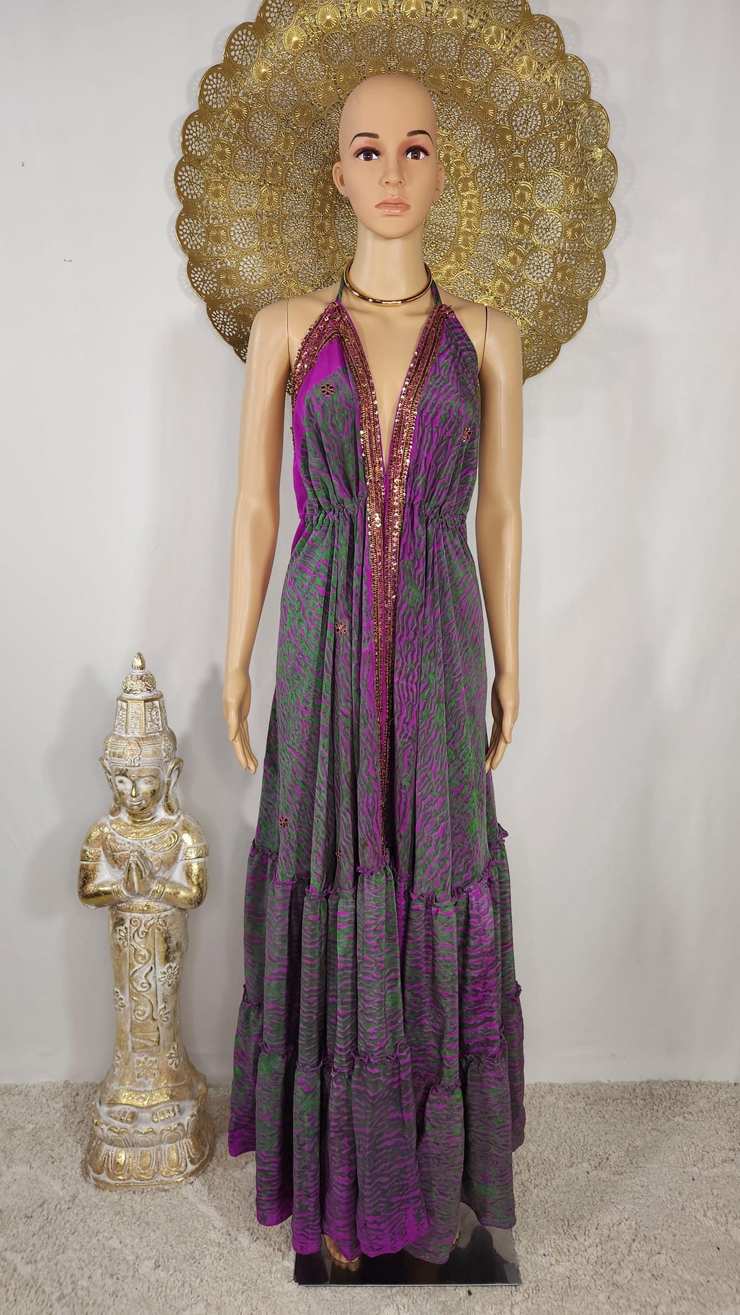 Romantic Raffle Goddess Dress ⋄ 100% Silk ⋄ Unique ⋄ Very Rare ⋄ One of ...