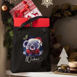 クリスマス トートバッグ、コアラ トートバッグ、クリスマス ショッピング キャリーオール、コアラ クリスマス、コアラ好きへのギフト、トートバッグ 美学