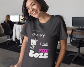 Koszulka Boss Lady z bawełny organicznej, zabawny prezent