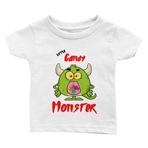 T-shirt bébé Halloween ras du cou, petit monstre bonbon, tenue Trick or Treat