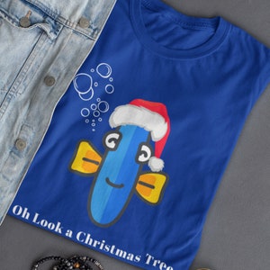 Christmas T-Shirt, Funny Christmas Tee, Gold Fish Shirt, Cartoon Shirt, Fishing Shirt, Fun Movie TShirt, Fun Shirt for Mom