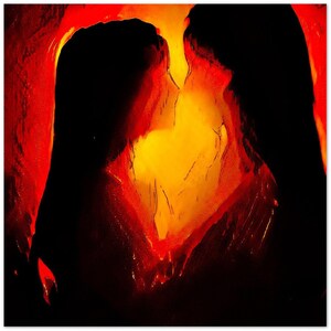 The Warmth, Mother and Daughter Print, Large Foam Square Print, 24 Inch, 60cm Print, Special Gift for Mom or Daughter