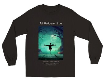 Halloween Scarecrow Long Sleeve T-shirt, All Hallows' Eve, Creepy Tee