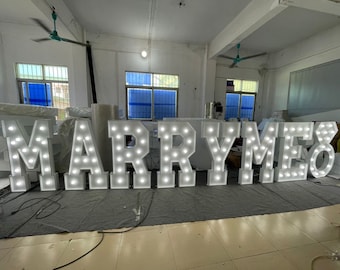 ZUOKEMY MARRY ME 7 letras luminosas con combinación de letras luminosas You  are Willing to Marry Me letrero de propuesta romántica regalo del día de –  Yaxa Colombia