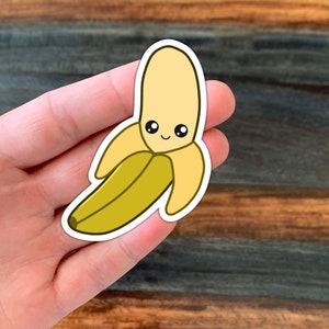 Banana sticker, Cute Kawaii Yellow Banana Fruit Kiss-Cut sticker, laptop stickers, book stickers, party favors