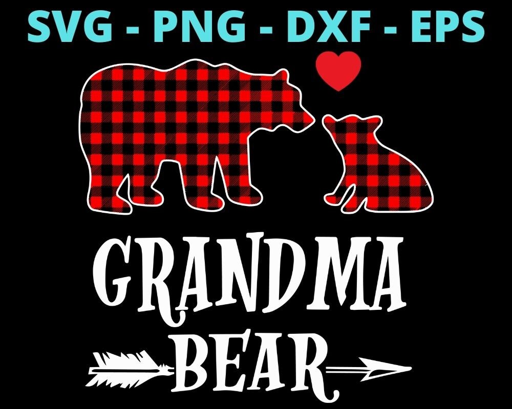Grandma Bear Christmas Pajamas Red Buffalo Plaid Etsy Canada