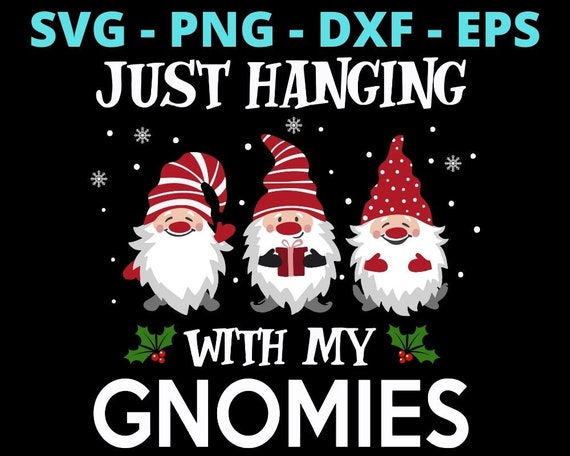 Three Gnomes In Red - Just Hangin' With My Gnomies Christmas T-Shirt Three Gnomes In Red - Just Hangin' With My Gnomies Christmas T-Shirt