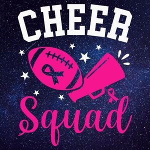 Cheer Squad Pink Ribbon Football Support Squad Breast Cancer Awareness
