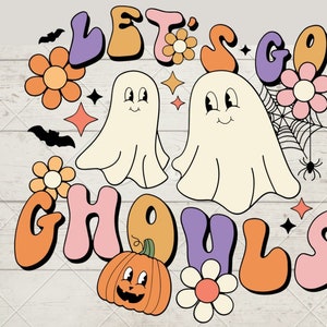 Halloween Let&#39;s Go Ghouls Retro Cute Ghost Funny Best Halloween Gift