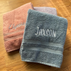 custom bath towel, towel with name, kids bath towel, embroidered towel, personalized, gift for teens, older kids gift