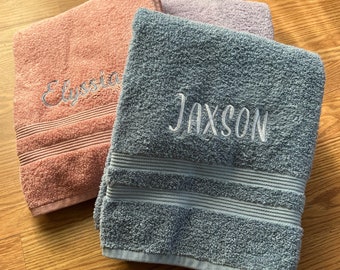 custom bath towel, towel with name, kids bath towel, embroidered towel, christmas gift, personalized, gift for teens, older kids gift