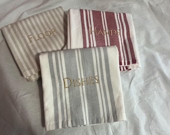 Monogrammed Oversized Kitchen Towels, personalized, wedding gift, kitchen decor, tea towel, farmhouse, personalized- Custom Lettering