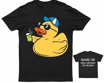 Chill Rubber Duck T-Shirt Casual Quirky Duck Tee with Custom Message Option