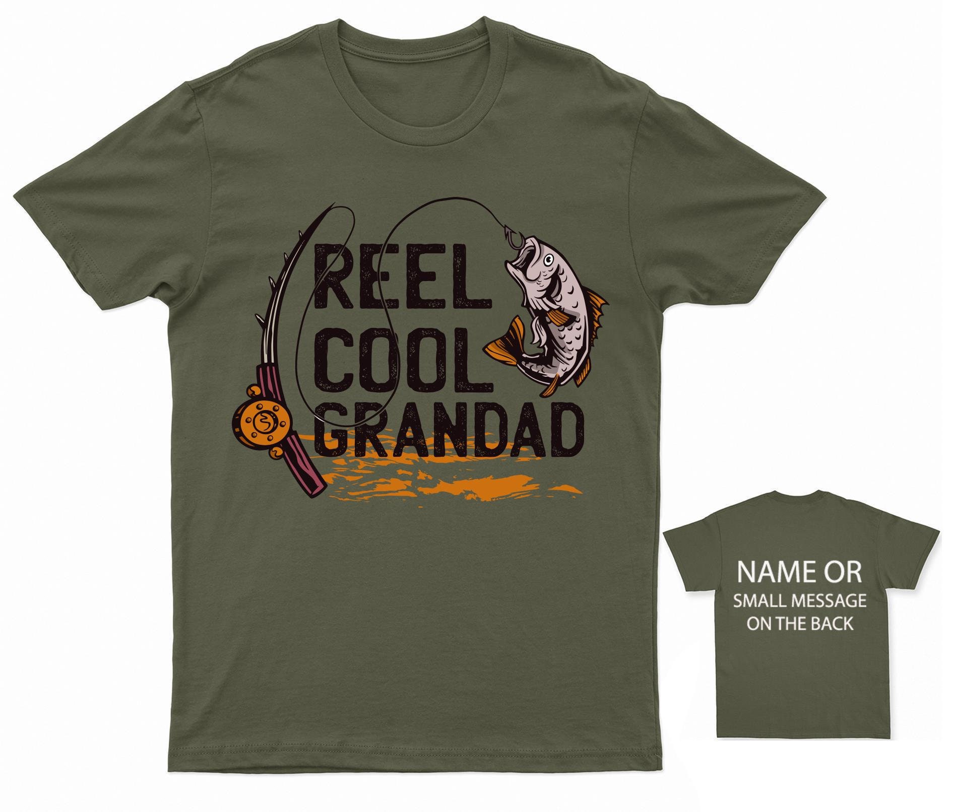 Reel Cool Grandad T-shirt Fishing Fisherman Personalised Gift