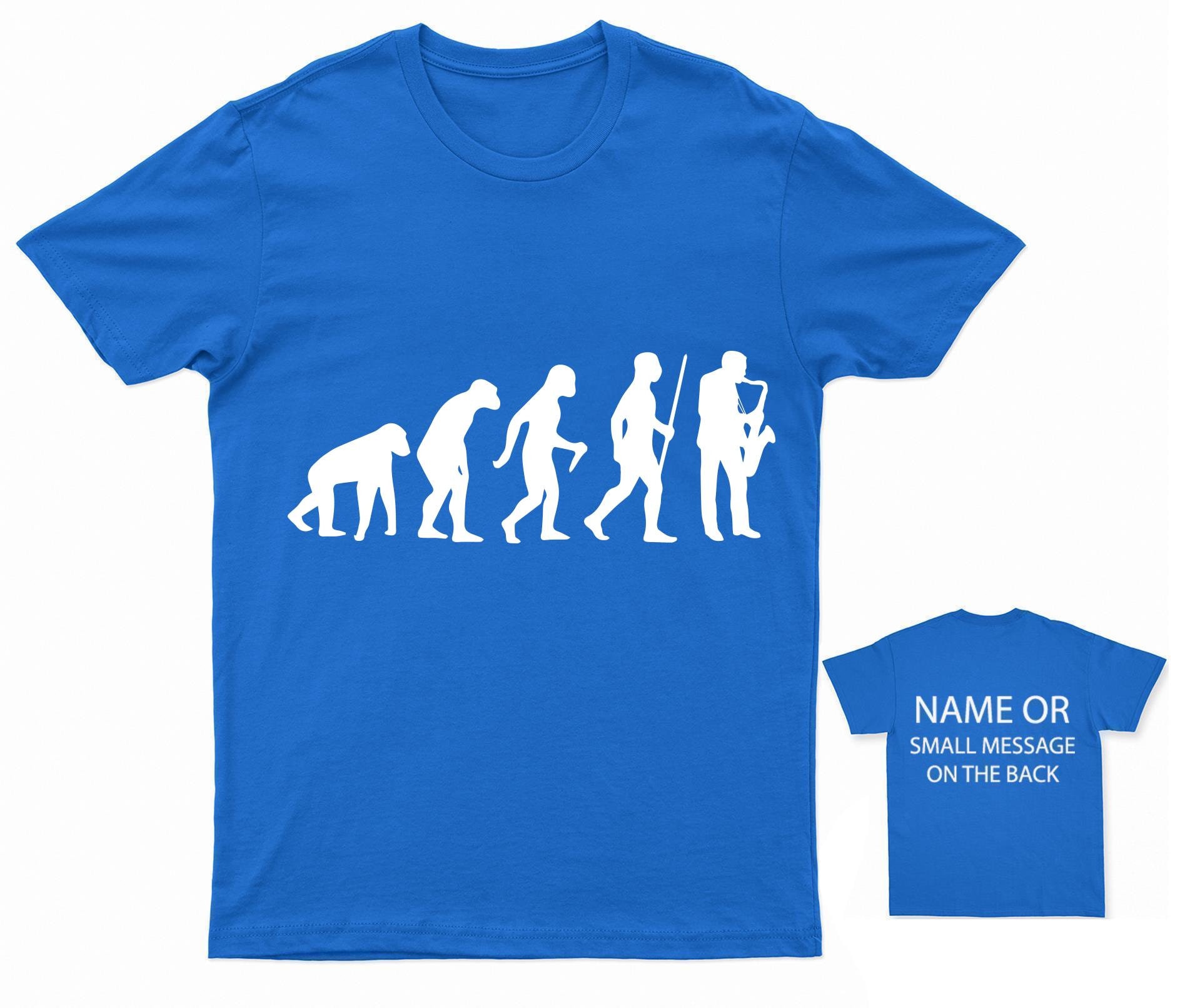 T-shirt Humour Saxophoniste - Evolution Of A Saxophone Player - Noir, Coton Bio, Taille XL