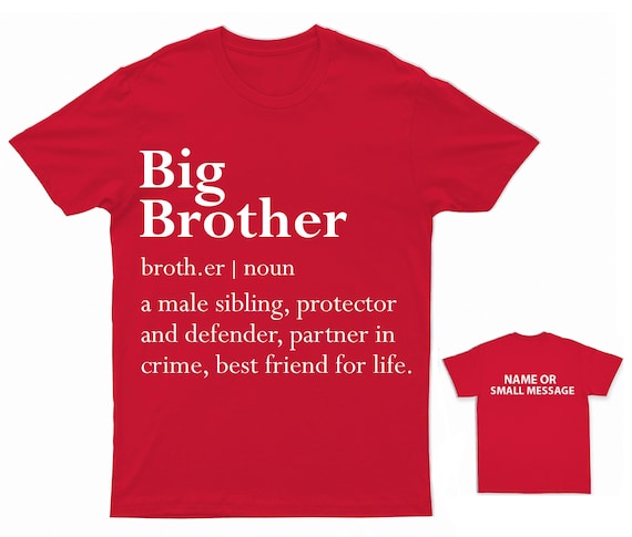 Big Brother Definition T-shirt, Sibling Pride Tee, Personalised