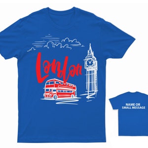 T-shirt Londra Big Ben UK Unisex Cotone Nera Bianca Royal Navy S-4XL