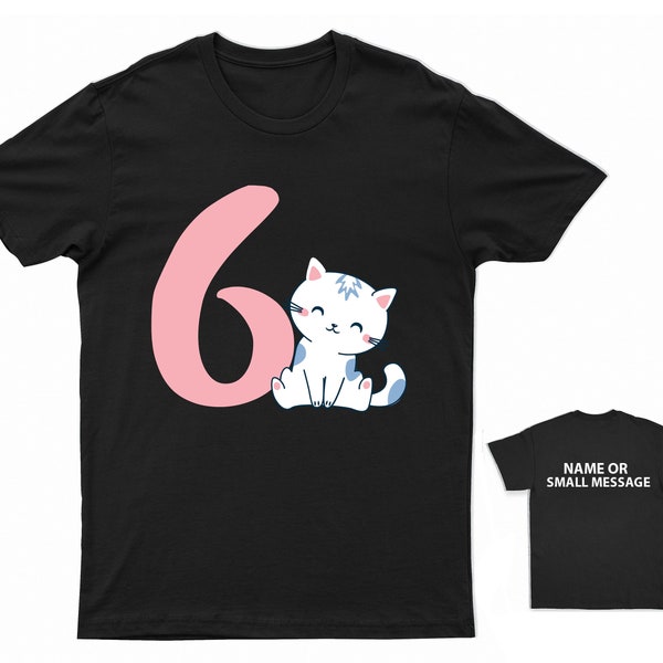 Cat Girl birthday Party T-shirt 2 3 4 5 6 7 8 9 10 11 12 13 Years old Tee top