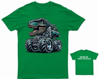 Dinosaur Monster Truck Kids T-shirt Cool Tyrannosaurus Rex