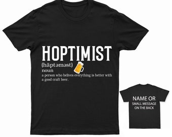 Camiseta Hoptimist personalizable "Elección del conocedor de cerveza artesanal"