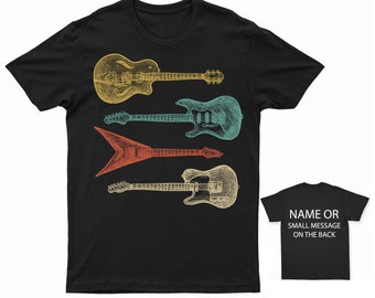Guitar Vintage T-Shirt Player Strings Perform Solo Melody Instrument