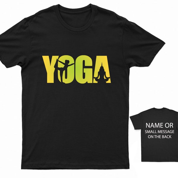 Yoga T-shirt Personalised Gift Customised Custom Name Message