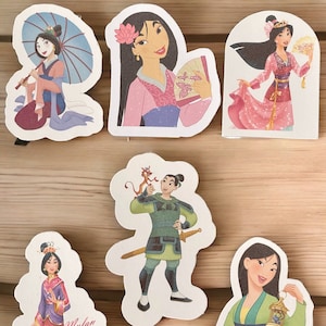 Mulan Stickers, Clear, White and Glitter