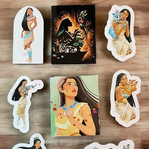 Pocahontas Stickers, Clear, White and Glitter