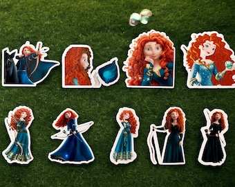 Brave, Merida Stickers, Clear, White and Glitter