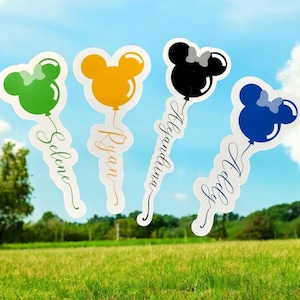 Aangepaste naam, magische parkballonnen, Minnie- en Mickey Mouse-stickers