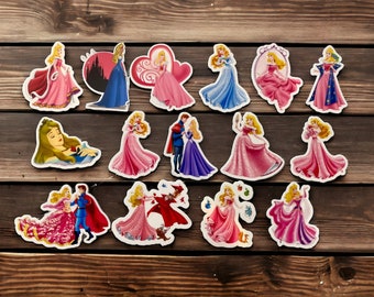 Sleeping Beauty, Aurora clear, white and glitter stickers.