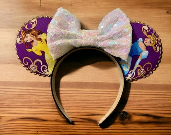 Royal Purple Princess Aurora, Belle, Rapunzel, Cinderella Mouse Ears