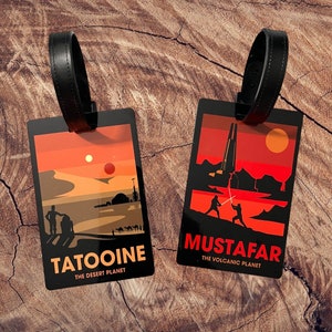 カスタムラゲッジタグ、スターウォーズ惑星ポスター