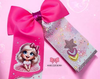 cheer bow/ ponytail/ hair bow for girls/ pink bow