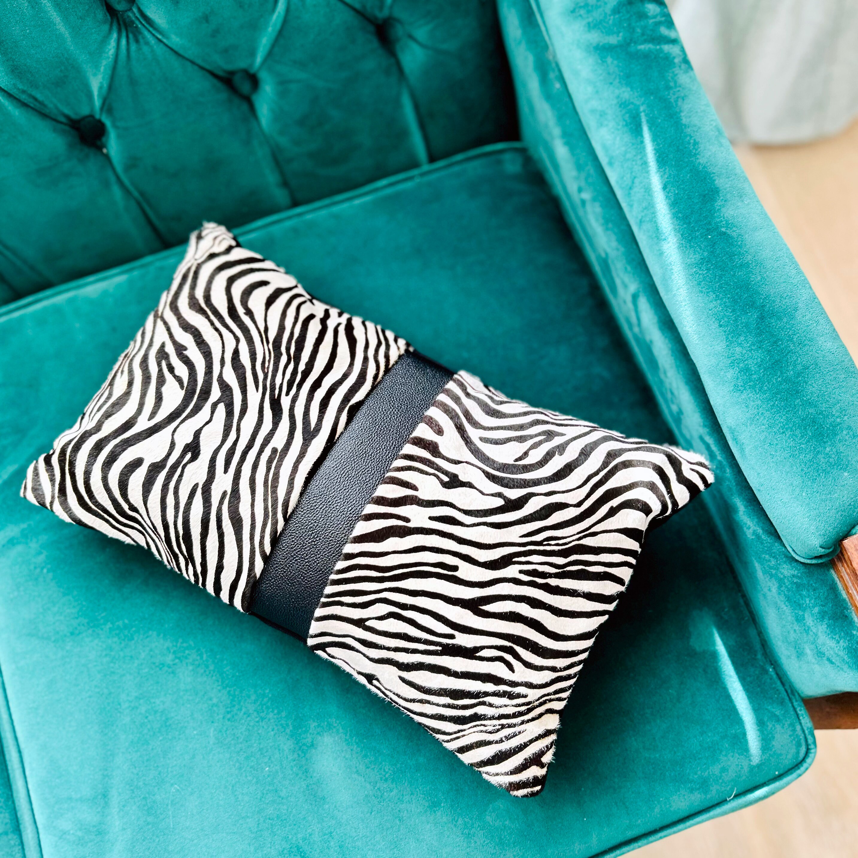 Zebra Hide Cover Pillow. Stylish Cover Cushion. Eclectic Etsy