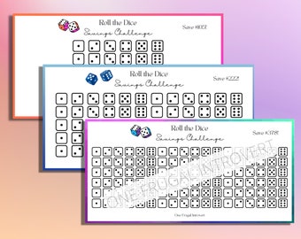 Roll the Dice Savings Challenge, Printable Digital Download, Savings Tracker, Sinking Funds, Cash Stuffing