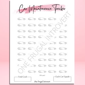 Car Maintenance Savings Challenge, Printable Digital Download, Savings Tracker, Sinking Funds, Cash Stuffing