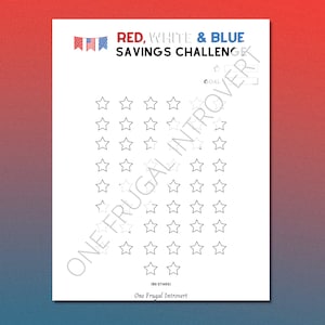 Independence Day, 4th of July, Summer, Printable Digital Download, Savings Tracker, Sinking Funds, Cash Stuffing