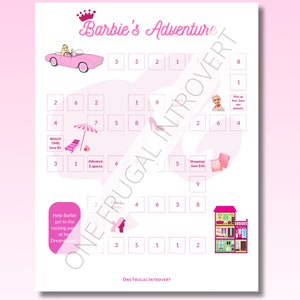 Barbie Adventure Savings Challenge Game, Printable Digital Download, Cash Stuffing, Dave Ramsey, Low Income