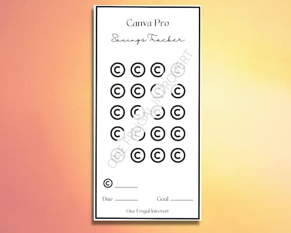 Canva Pro Subscription Savings Challenge, Printable Digital Download, Tracker, Sinking Funds, Cash Stuffing (SUBSCRIPTION NOT INCLUDED)