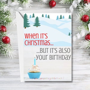 Christmas Birthday Card, Birthday On Christmas Day, 25th December, Christmas Card