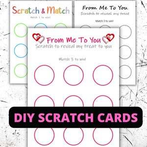 DIY Rubbelkarte. Überraschungsgeschenk für geliebten Menschen. Personalisiere und beschreibe deine eigene Rubbelkarte! Kommt mit Scratch Stickers