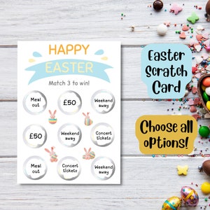 Oster-Rubbelkarte, personalisierte Rubbelkarte, Kratzkarte zum Aufdecken des Ostergeschenks, Rubbelkarte für Kinder
