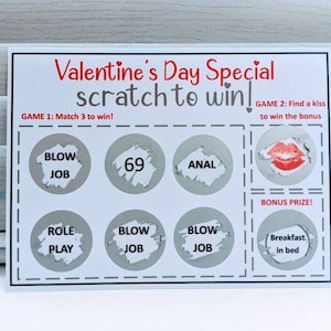 Valentinstag Rubbelkarte - Rubbelkarte - Sex Geschenk für Ihn oder für Sie - Paare Spiele - Sexy freches Geschenk