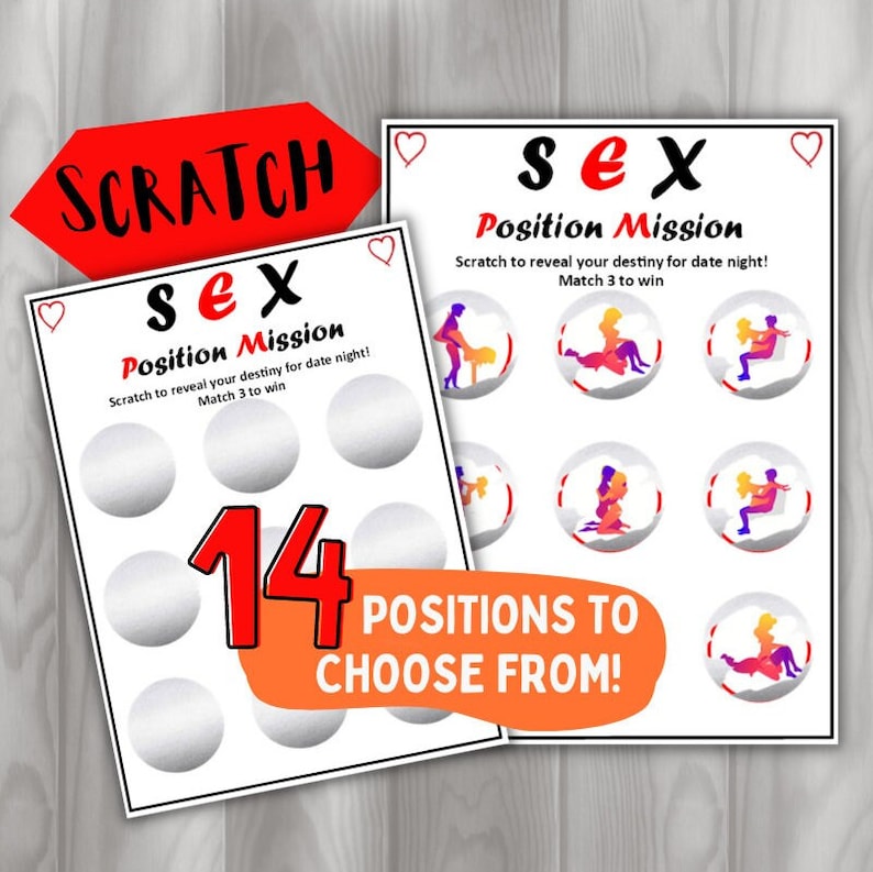 Sex Position Scratch Card Sexy Naughty Gift for Couples, Match 3 to Win