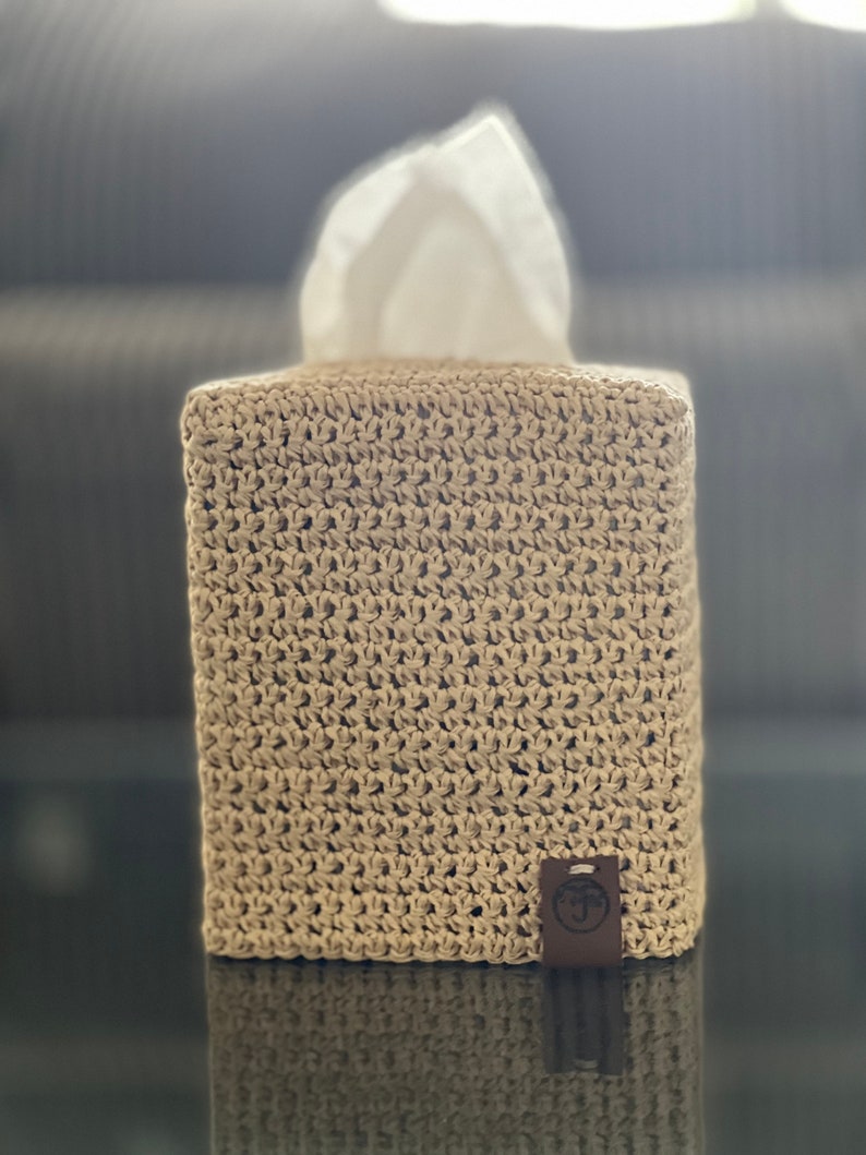 Crochet Raffia Tissue Box Cover Etsy